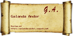 Galanda Andor névjegykártya
